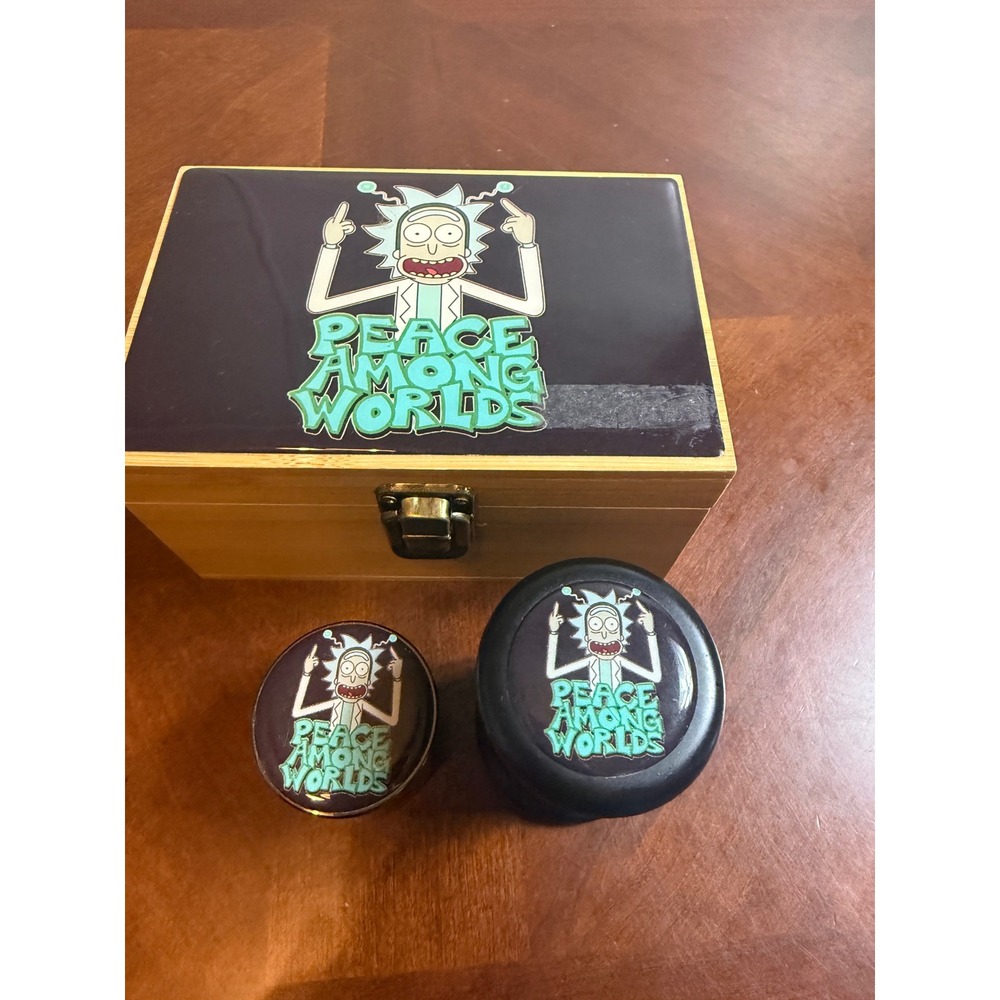 Rick and Morty Peace Among Worlds Stash Box Grinder and Jar Set Rick Sanchez